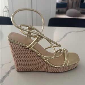 Marc Fisher Gold Wedge Sandals